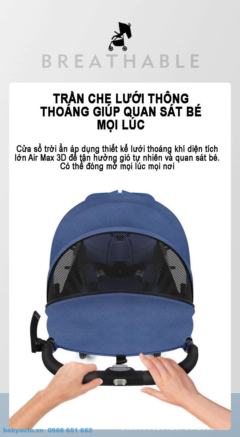 Cửa sổ ẩn giúp quan sát bé tốt hơn của xe đẩy Baobaohao QZ1