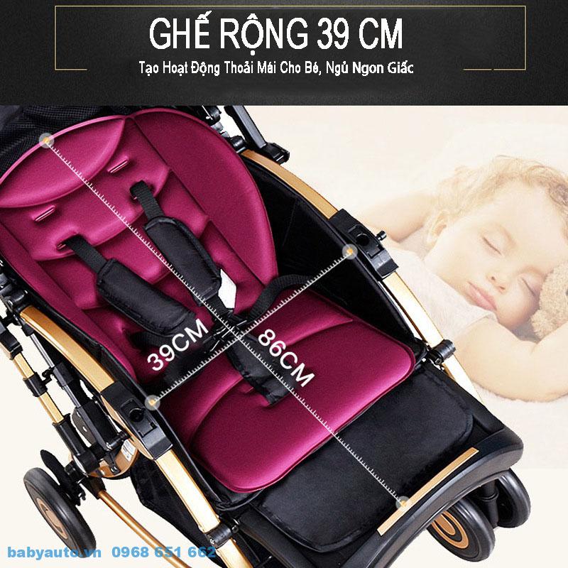 Kích thước ghế ngồi rộng rãi của xe đẩy Baobaohao C3