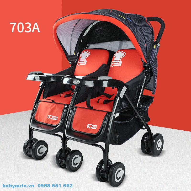 Xe đẩy đôi cho bé Baobaohao 703A
