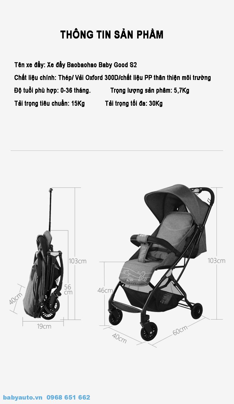 Thông số sản phẩm xe đẩy S2 -12